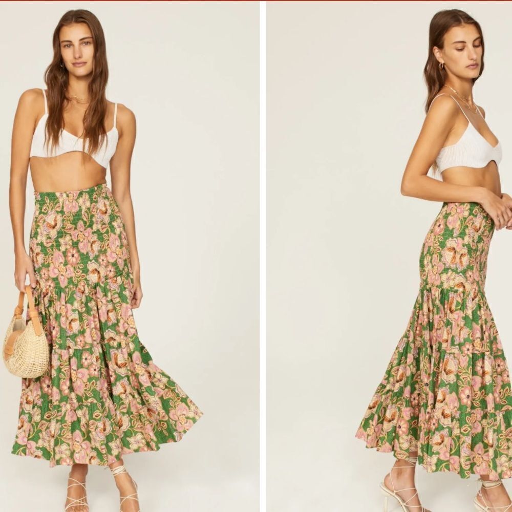 MISA Los Angeles Lola Smocked Cotton Convertible Skirt Dress XS $330 - Picture 2 of 9